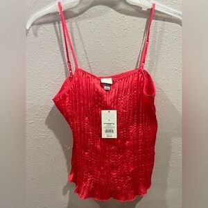 Target Red Satin Pleated Camisole